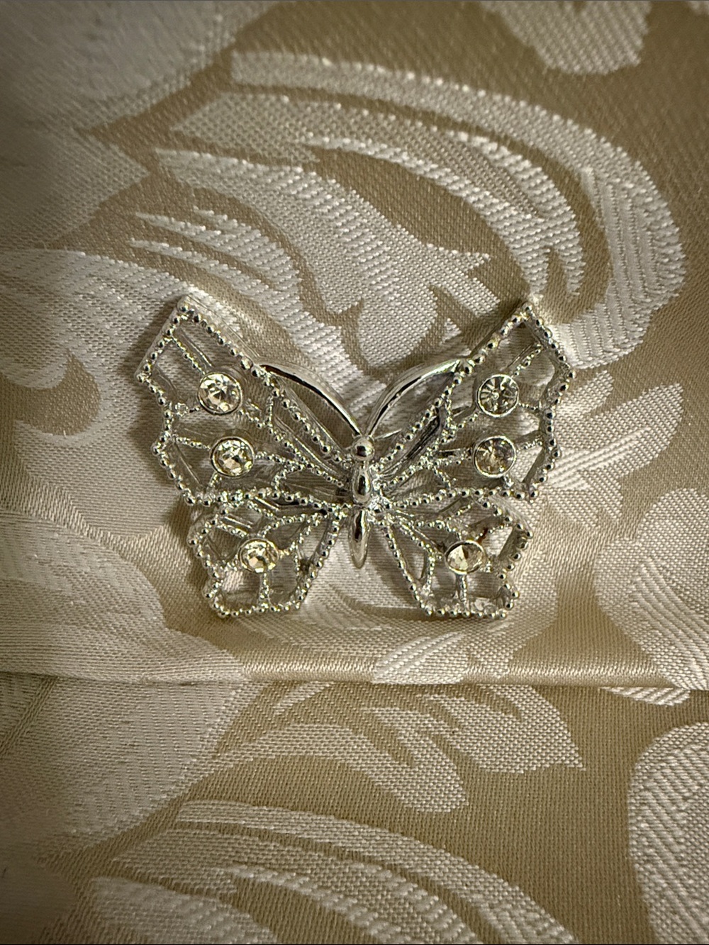 Silver Butterfly Brooch Pin - Elegant Silver Tone Accessory